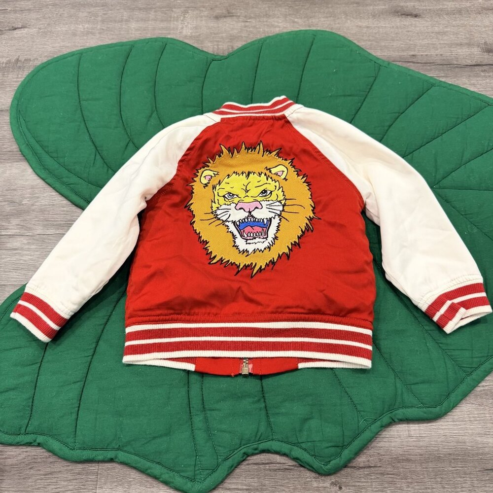 Genuine Kids OshKosh 18M Lion Silky Bomber Letterman Varsity Full Zip Jacket